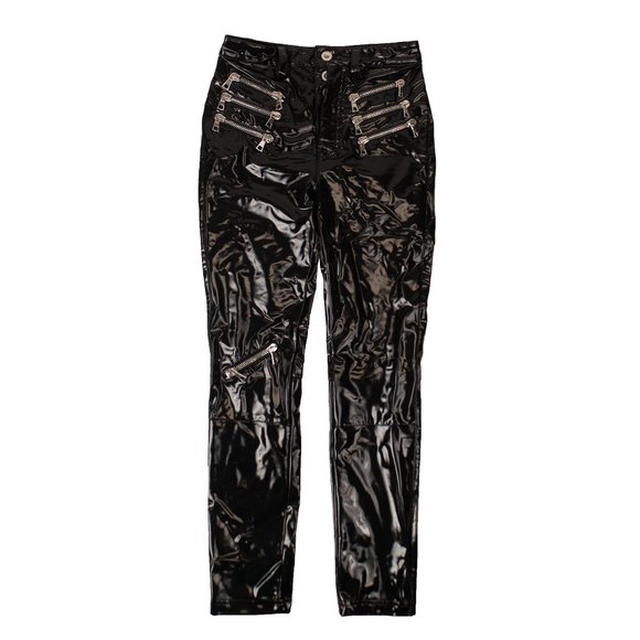UNRAVEL PROJECT Black Patent Skinny Pants Size S $1330 - Picture 1 of 4